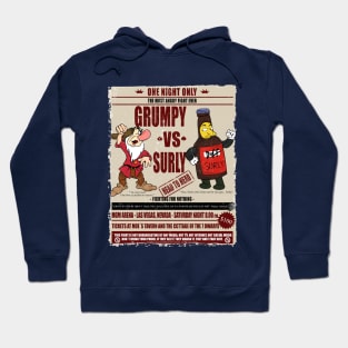 Boxing match: Grumpy vs surly cartoon design Hoodie